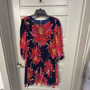 Trina Turk Blue and Pink Patterned Dress